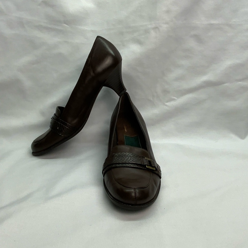 A2 By Aerosoles Rich Brown Women's Loafer Heels Size 7.5 Medium